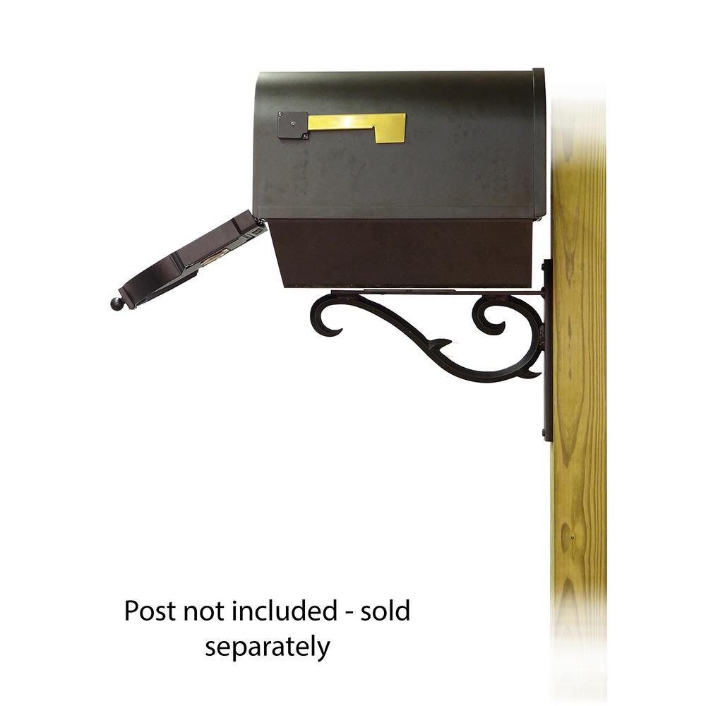 Berkshire Curbside Mailbox with Newspaper tube and Sorrento front single mailbox mounting bracket. Picture 4