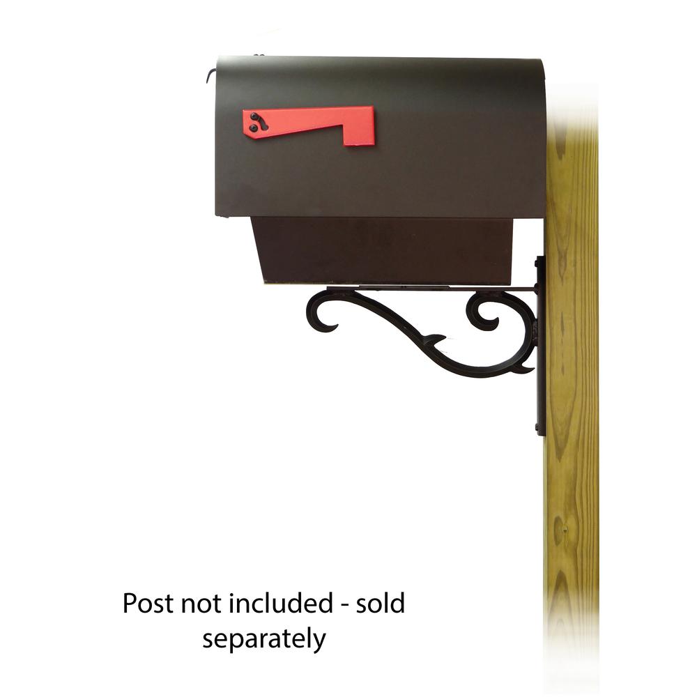Titan Steel Curbside Mailbox with Newspaper tube and Sorrento front single mailbox mounting bracket. Picture 3