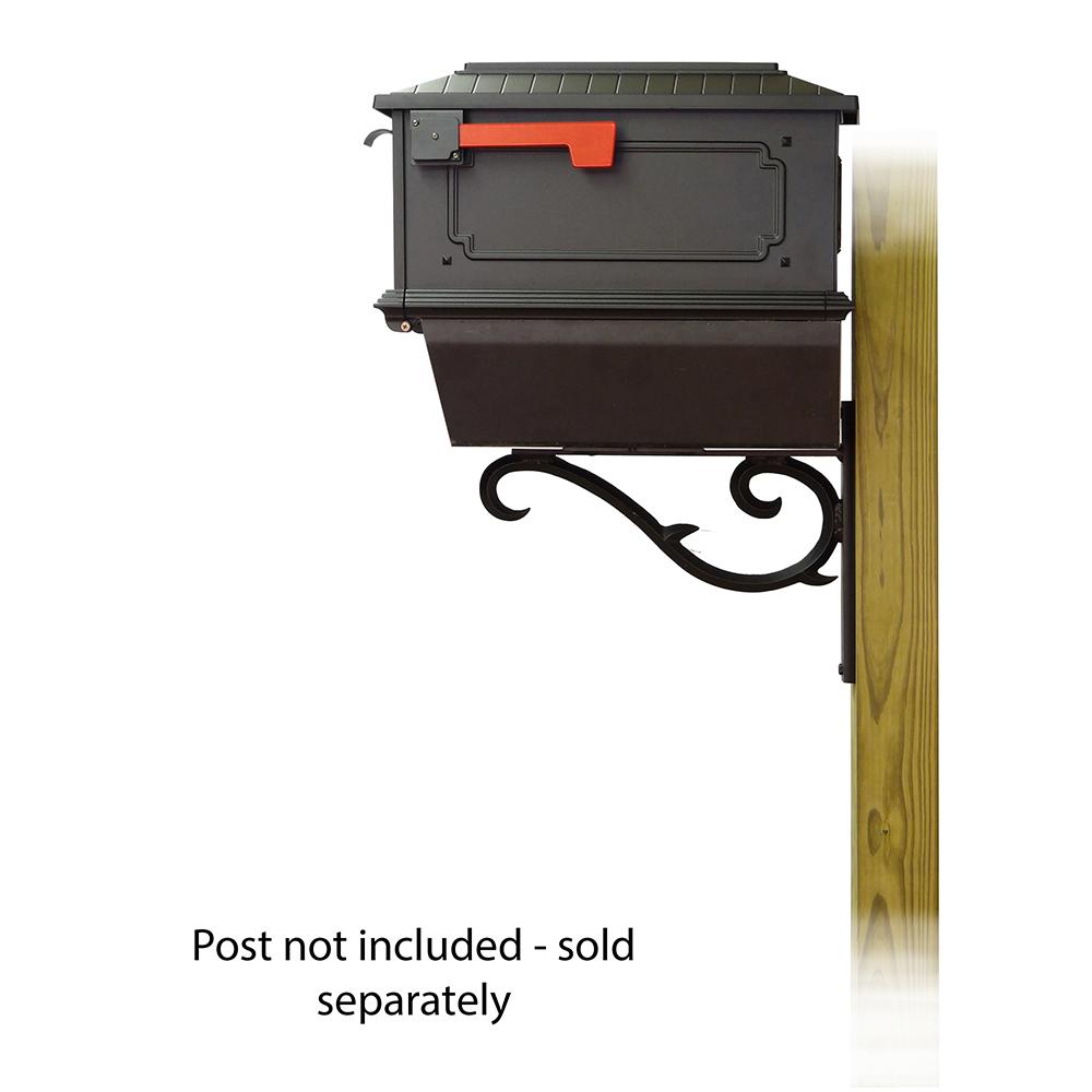 Kingston Curbside Mailbox with Newspaper tube and Sorrento front single mailbox mounting bracket. Picture 3