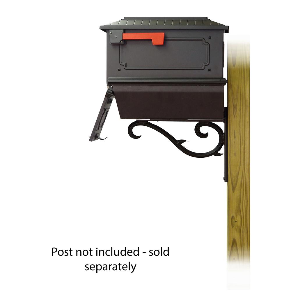 Kingston Curbside Mailbox with Newspaper tube and Sorrento front single mailbox mounting bracket. Picture 4