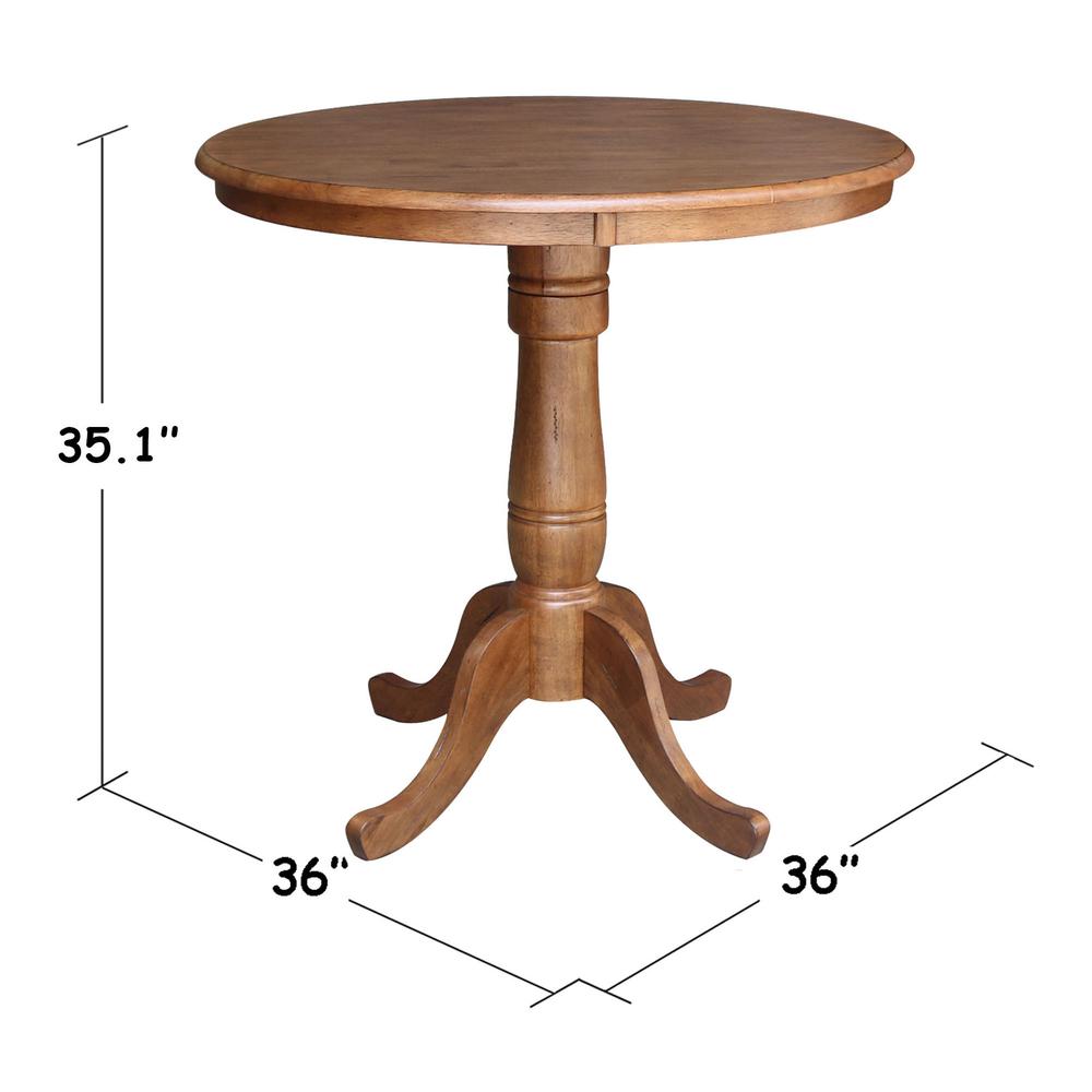 36" Round Top Pedestal Table - 35.1" Height. Picture 3