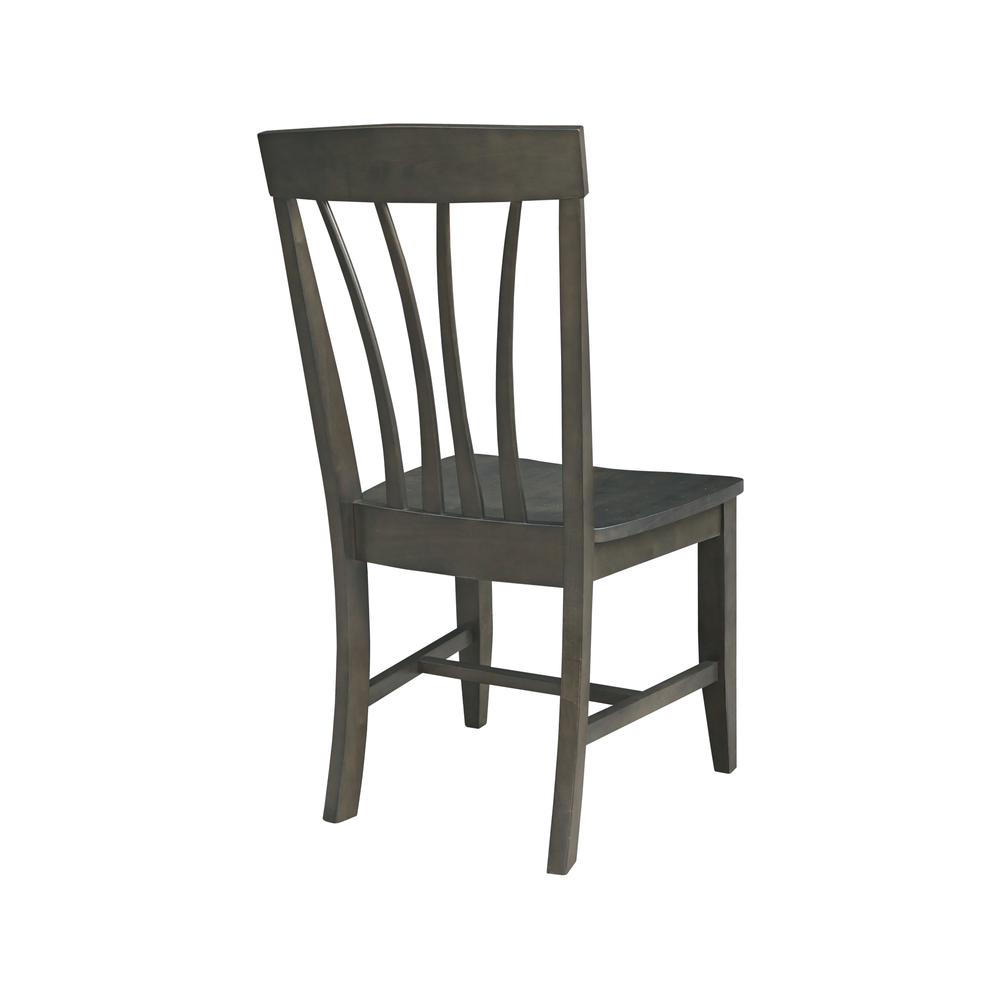 Set of Two Solid Wood Soma FanBack Dining Chairs in Coal. Picture 3