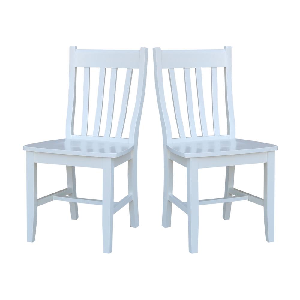 Set of Two Cafe Chairs, White. Picture 6