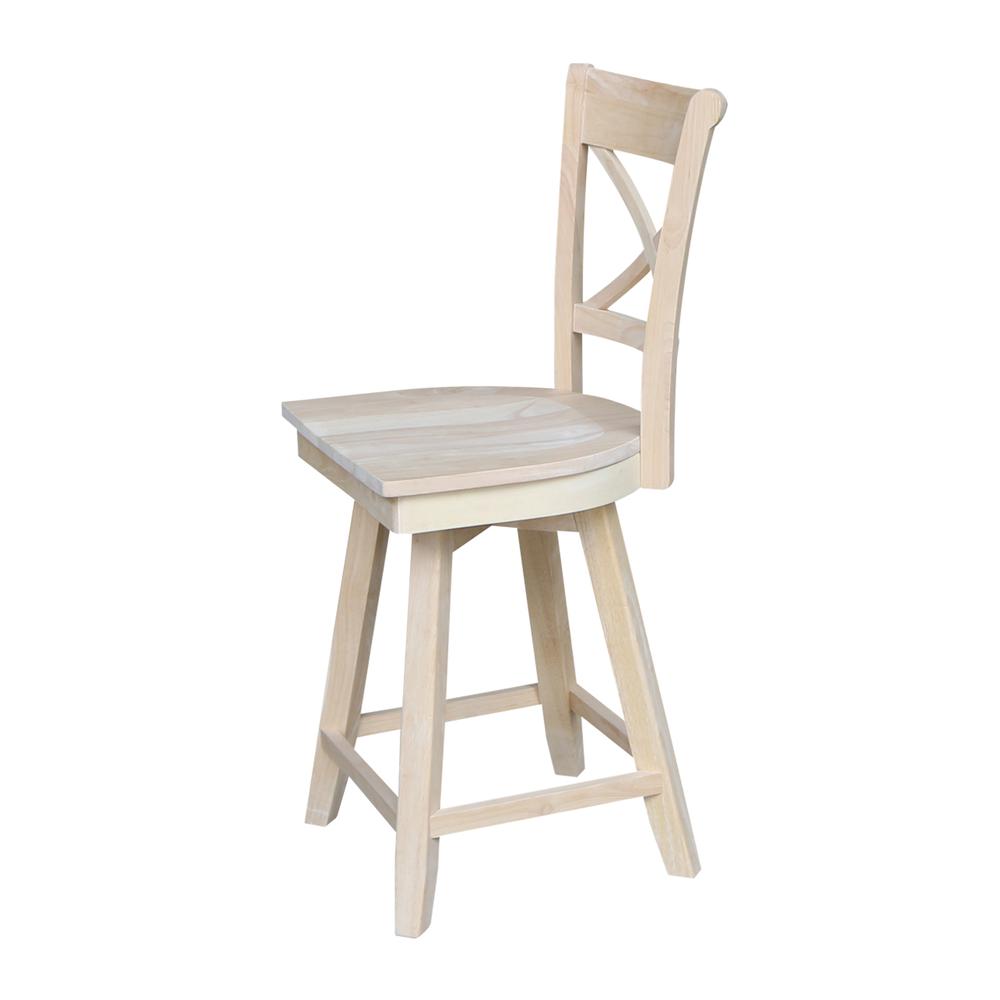 Charlotte Counter height Stool - 24" Seat Height - With Swivel And Auto Return, Unfinished. Picture 5