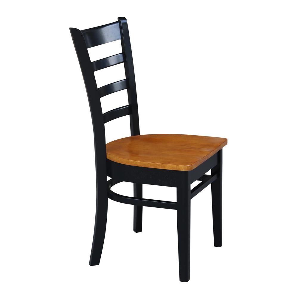 Set of Two Emily Side Chairs, Black/Cherry. Picture 2