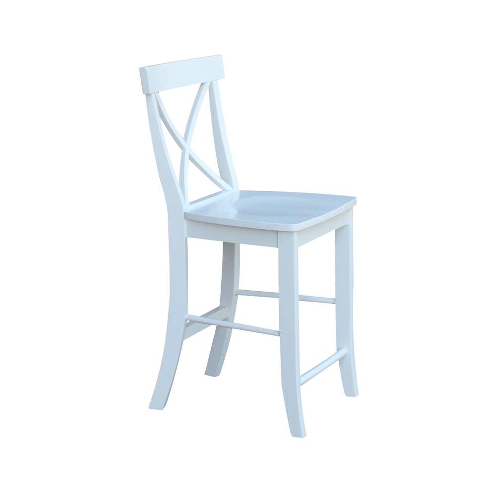 X-Back Counter height Stool - 24" Seat Height, White. Picture 5