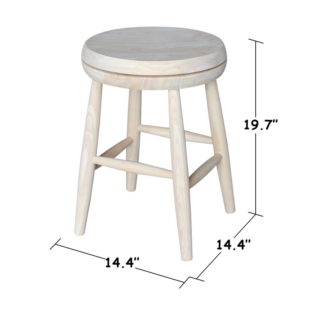 Swivel Scooped Seat Stool - 18" Seat Height, Unfinished. Picture 1