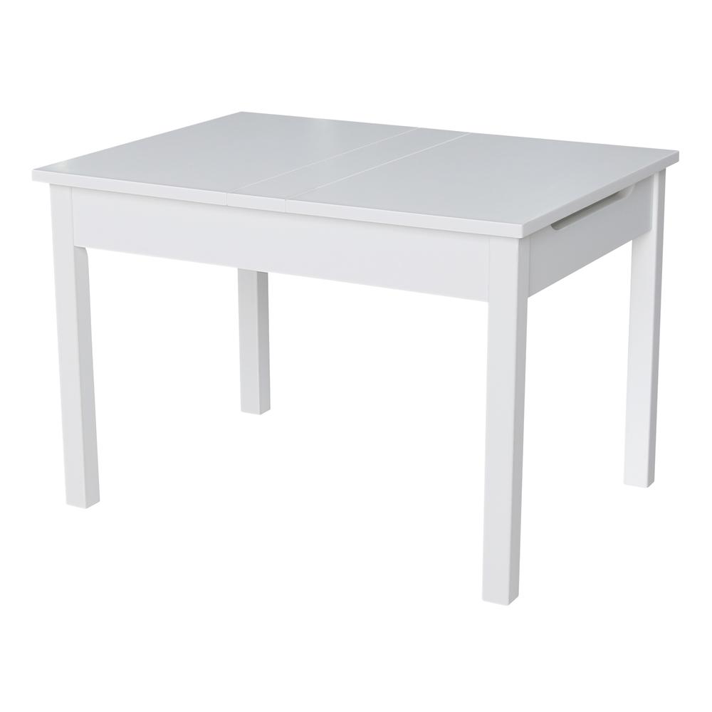 Table With Lift Up Top For Storage, White. Picture 13