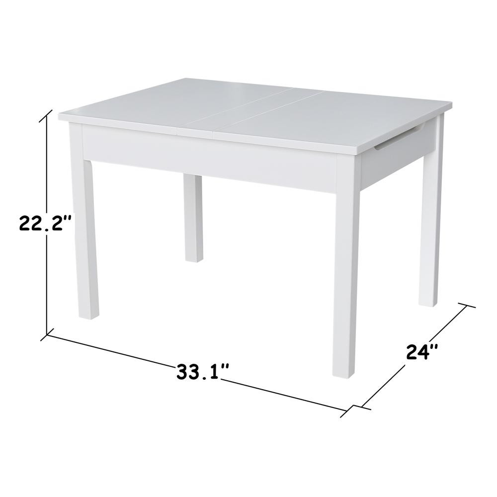 Table With Lift Up Top For Storage, White. Picture 1