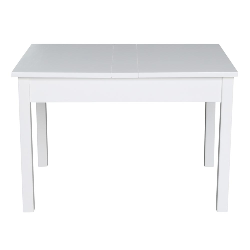 Table With Lift Up Top For Storage, White. Picture 4