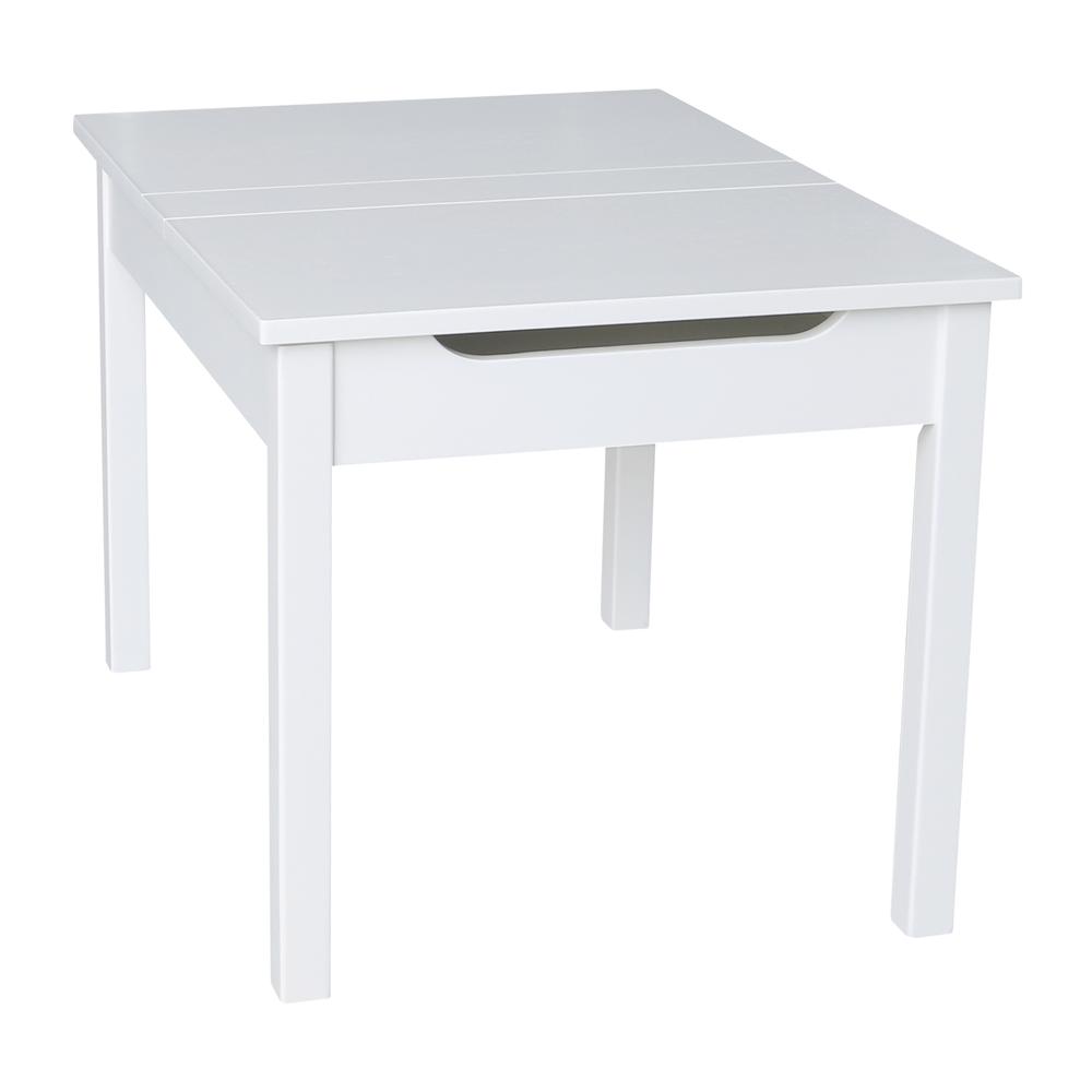Table With Lift Up Top For Storage, White. Picture 8