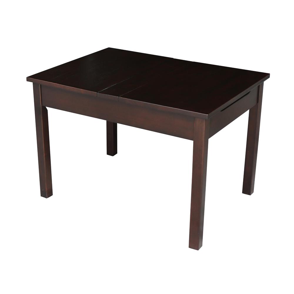 Table With Lift Up Top For Storage, Rich Mocha. Picture 12