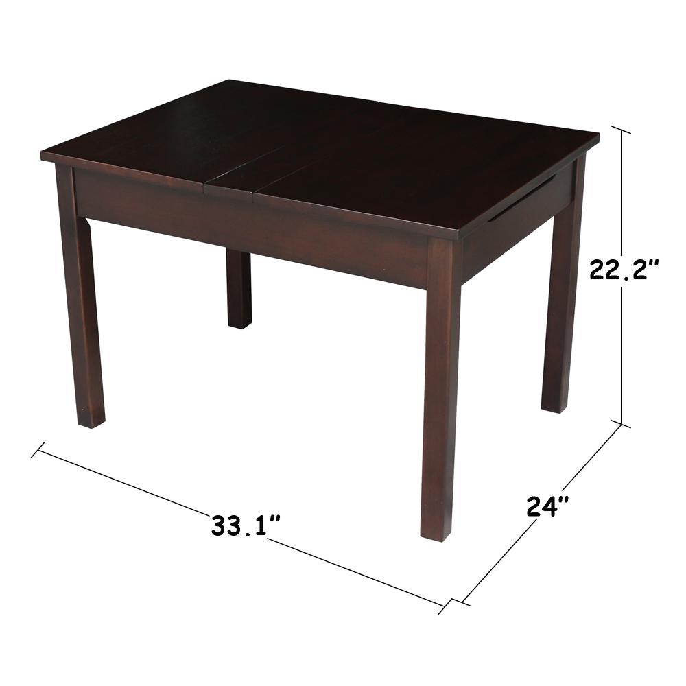 Table With Lift Up Top For Storage, Rich Mocha. The main picture.