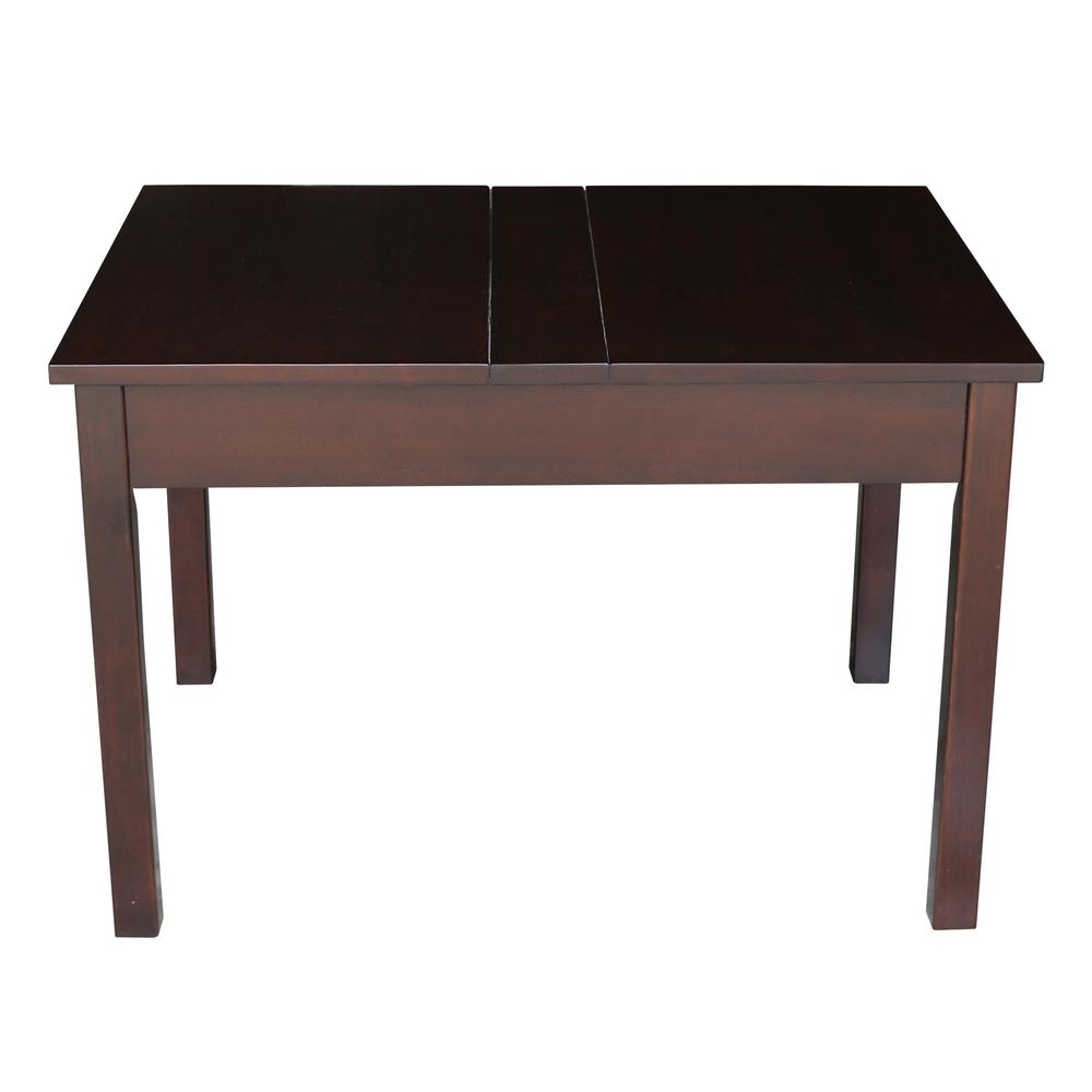 Table With Lift Up Top For Storage, Rich Mocha. Picture 4