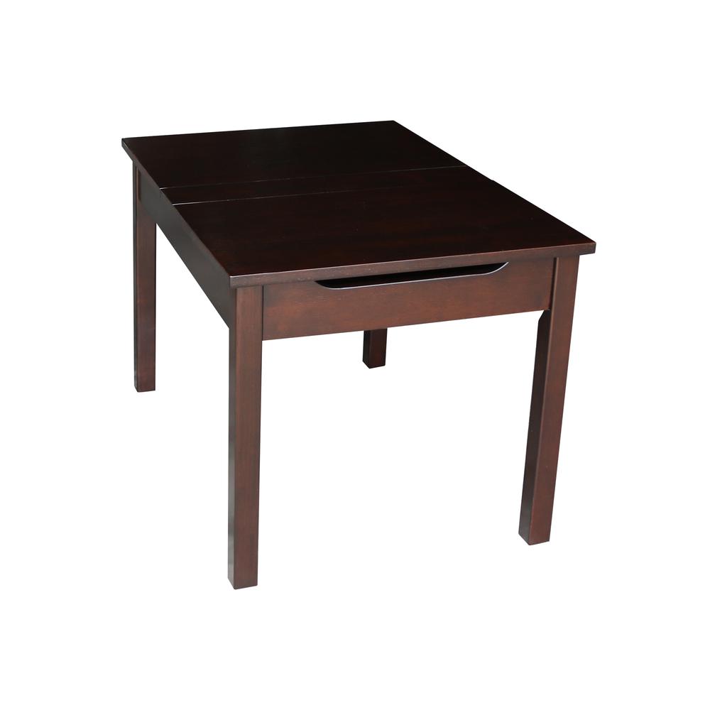 Table With Lift Up Top For Storage, Rich Mocha. Picture 7