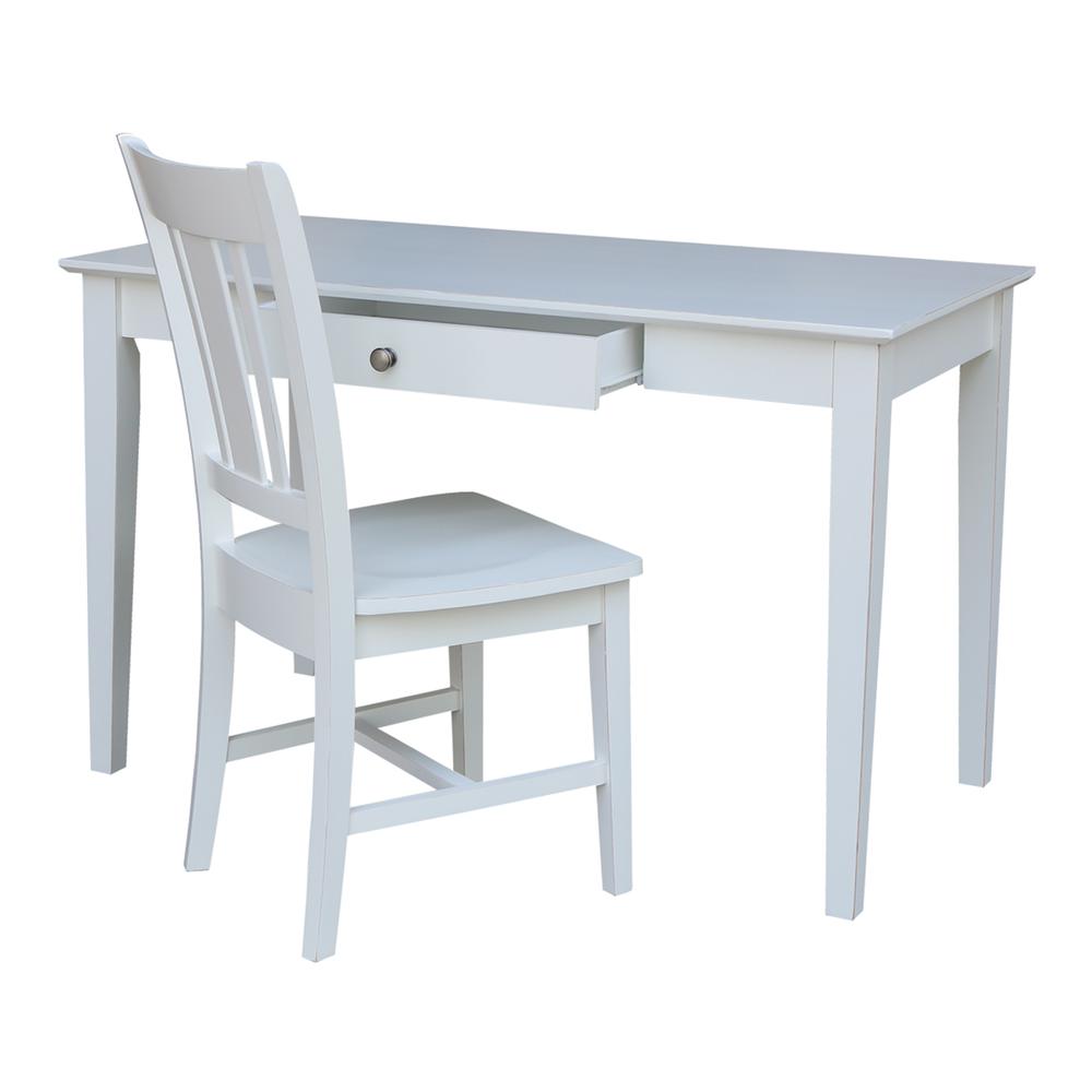 Desk With Drawer - Basic Size And Chair, Beach White. Picture 2