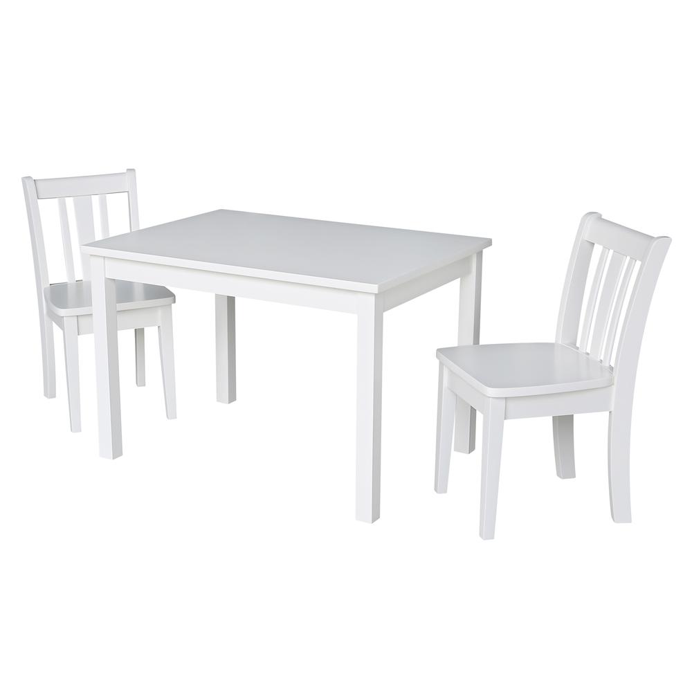 Table With 2 San Remo Juvenile Chairs, White. Picture 1