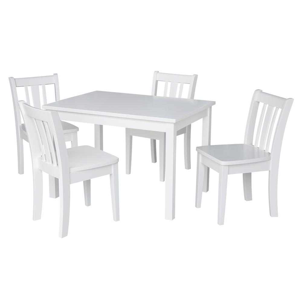 Table With 4 San Remo Juvenile Chairs, White. Picture 1