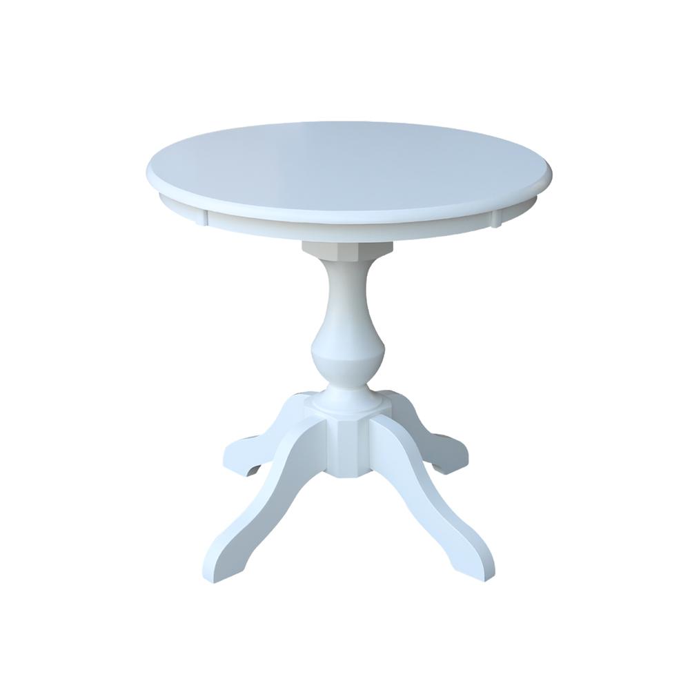 30" Round Top Pedestal Table - 28.9"H, White. Picture 9