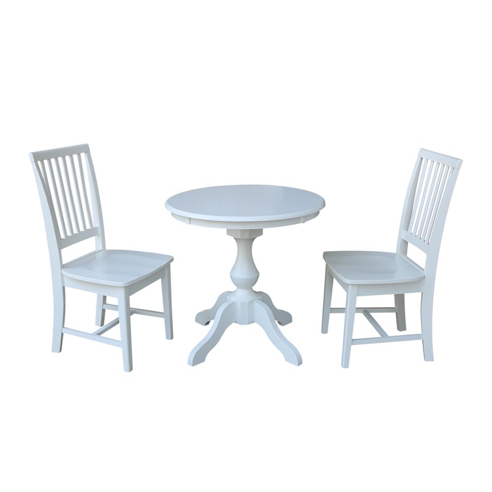 30" Round Top Pedestal Table - 28.9"H, White. Picture 7