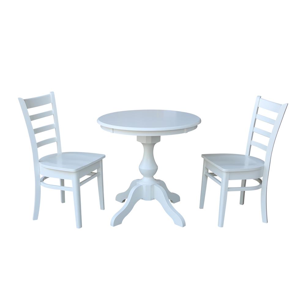 30" Round Top Pedestal Table - 28.9"H, White. Picture 8