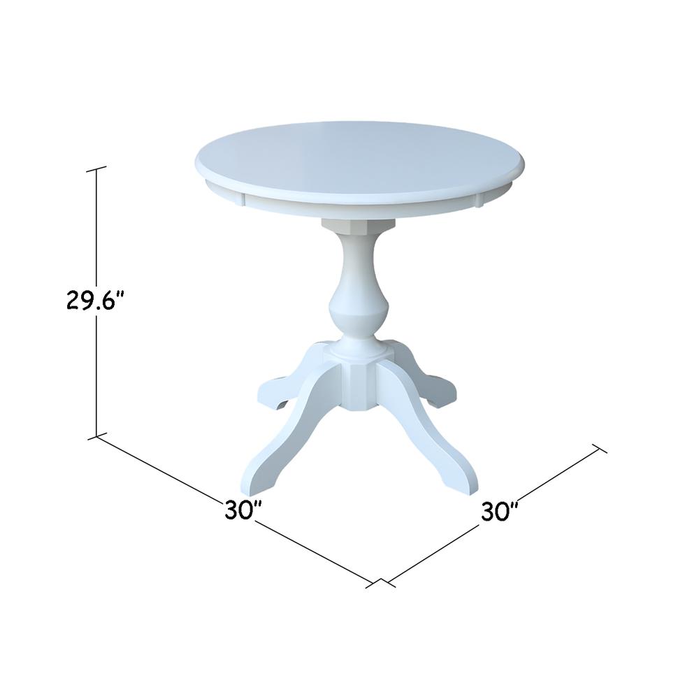 30" Round Top Pedestal Table - 28.9"H, White. Picture 1