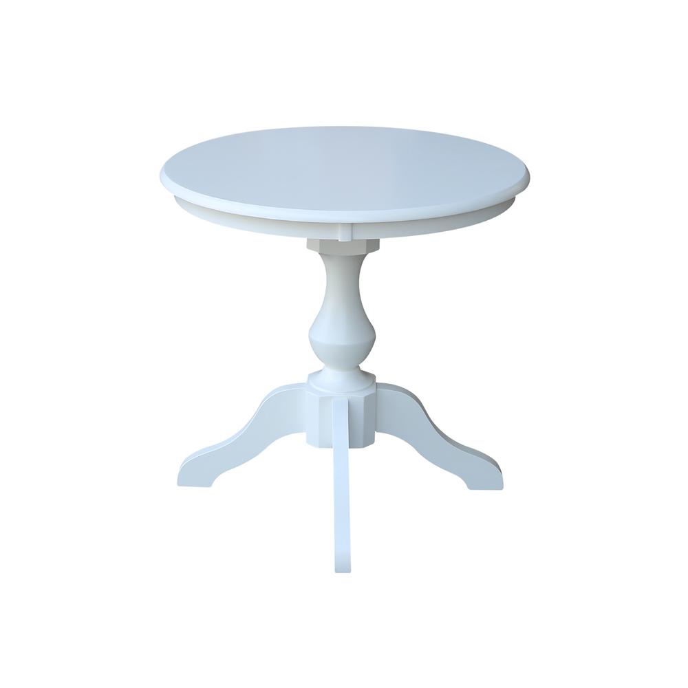 30" Round Top Pedestal Table - 28.9"H, White. Picture 2