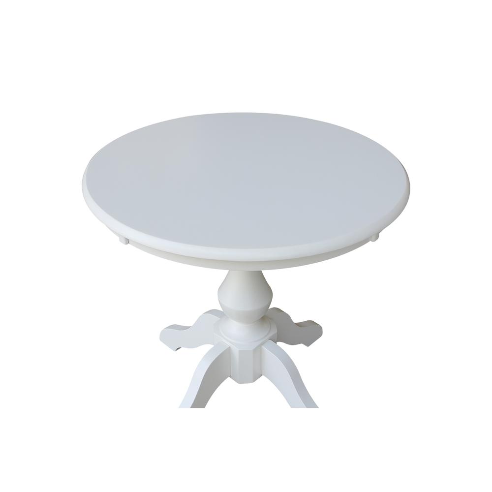 30" Round Top Pedestal Table - 28.9"H, White. Picture 6