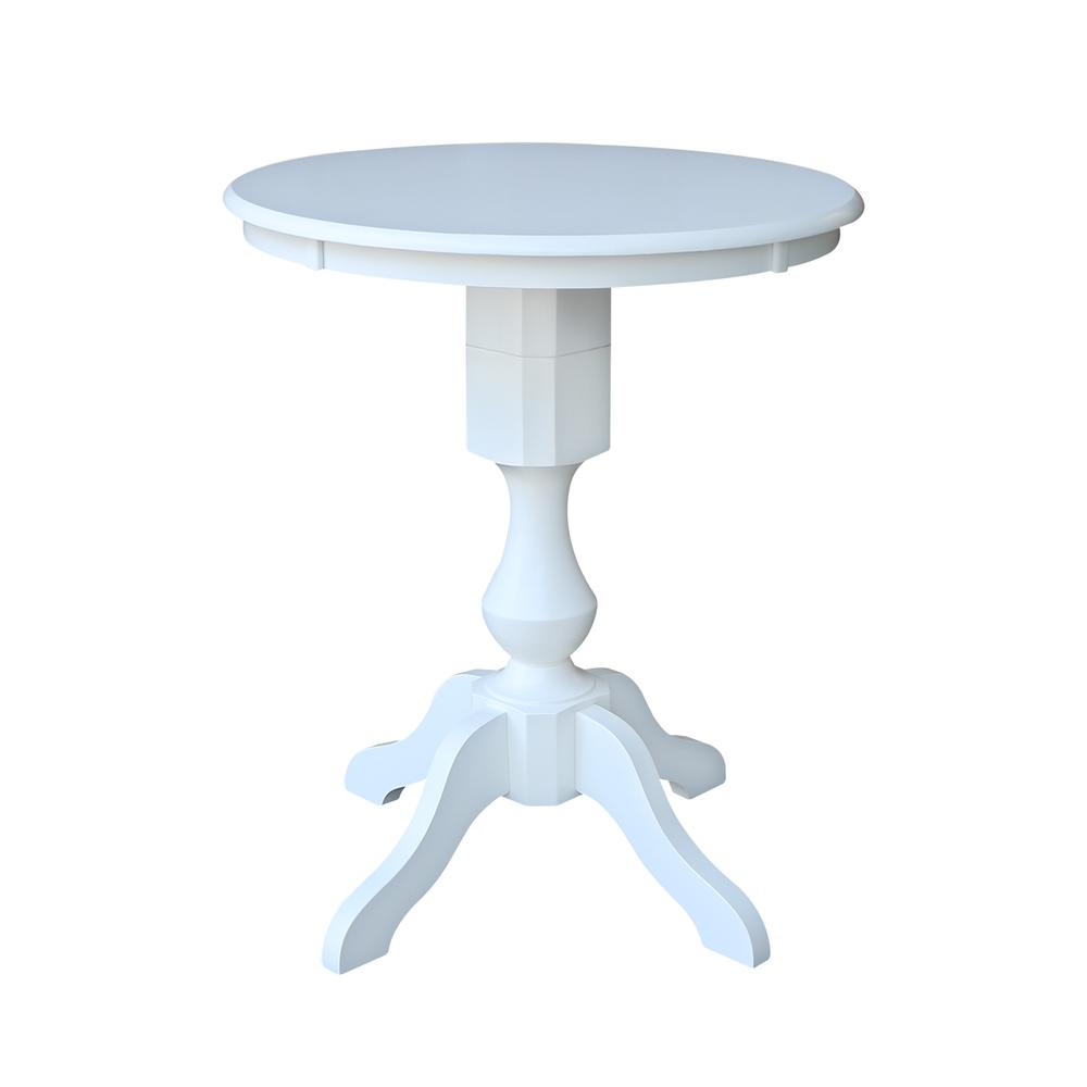 30" Round Top Pedestal Table - 34.9"H, White. Picture 9