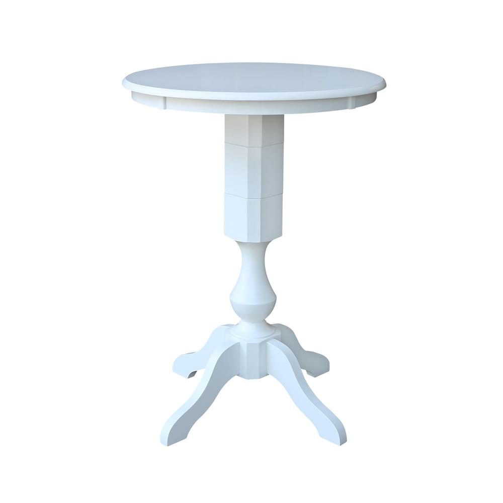 30" Round Top Pedestal Table - 34.9"H, White. Picture 6