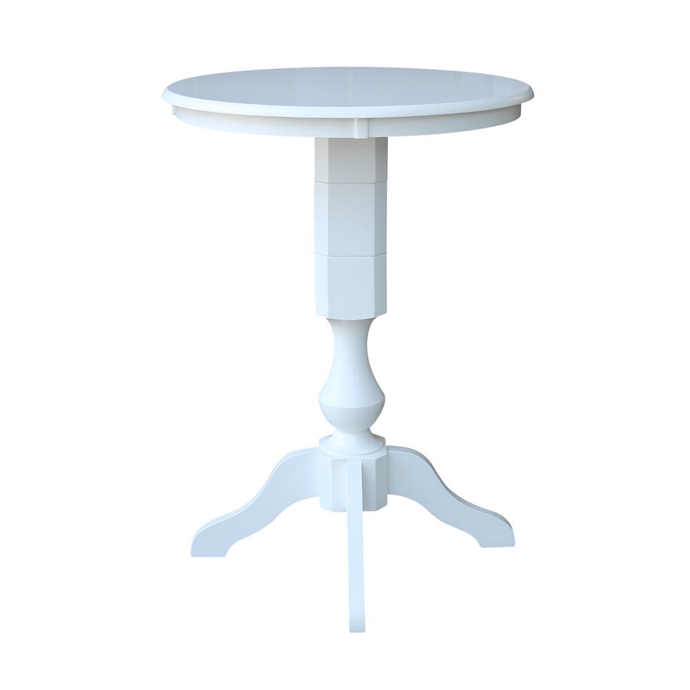 30" Round Top Pedestal Table - 34.9"H, White. Picture 5