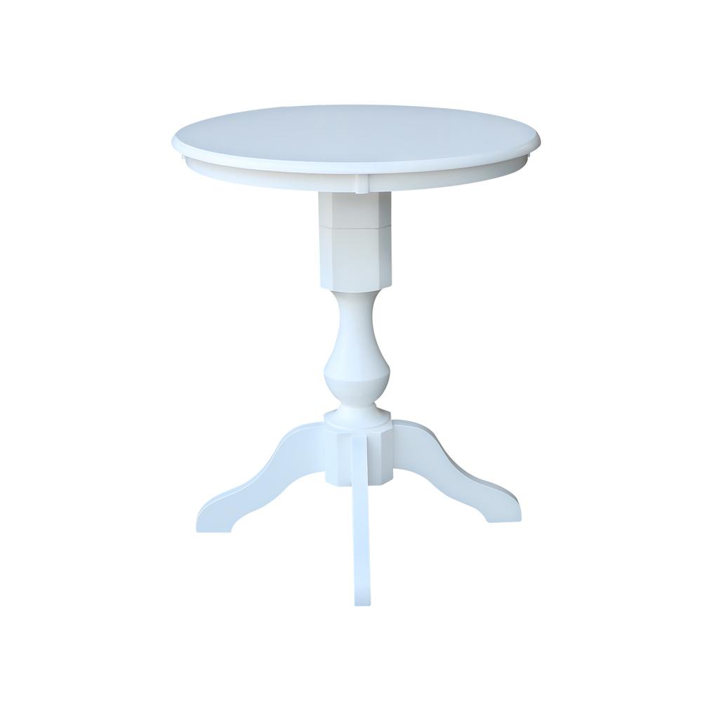 30" Round Top Pedestal Table - 34.9"H, White. Picture 2