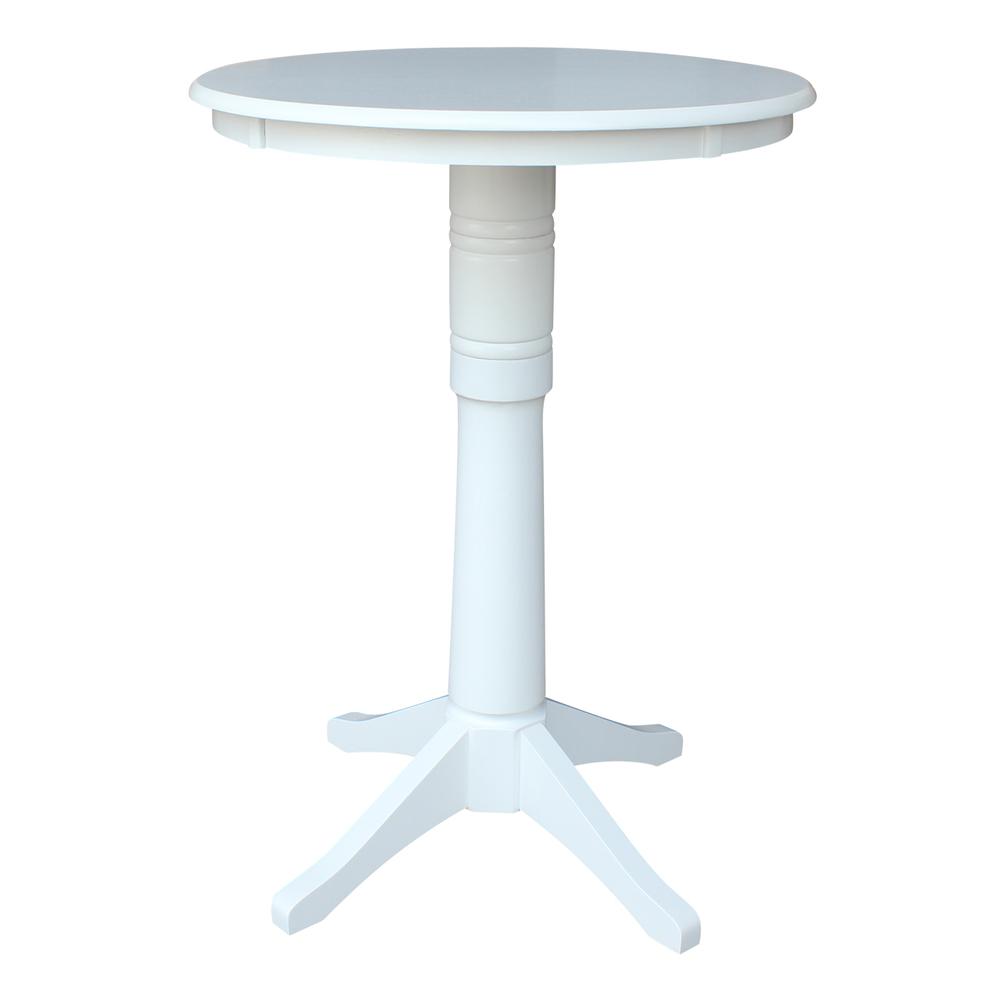 30" Round Top Pedestal Table - 28.9"H, White. Picture 10