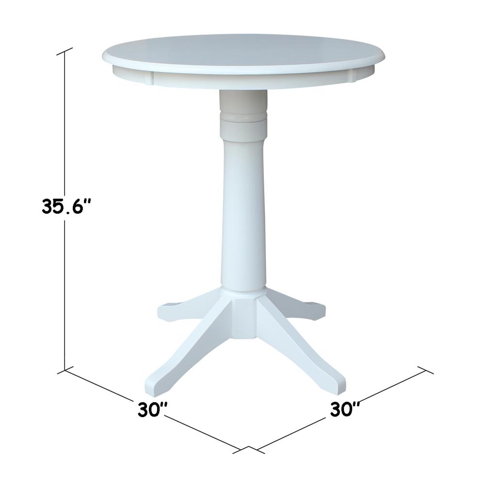 30" Round Top Pedestal Table - 28.9"H, White. Picture 4