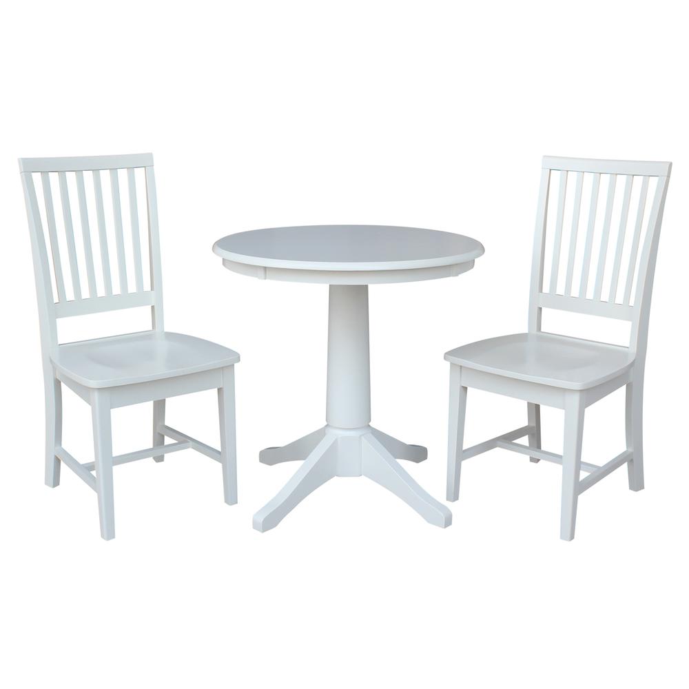 30" Round Top Pedestal Table - 28.9"H, White. Picture 12