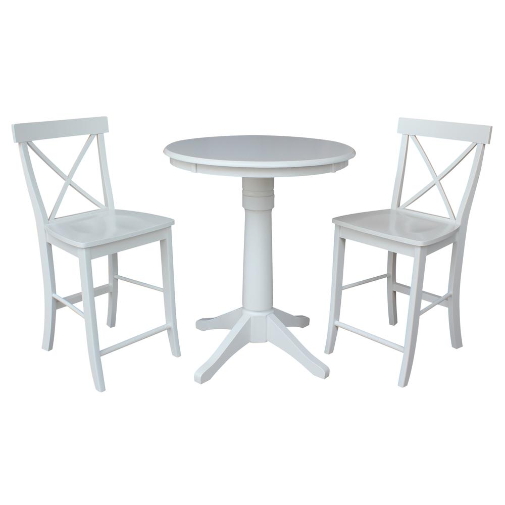 30" Round Top Pedestal Table - 28.9"H, White. Picture 14