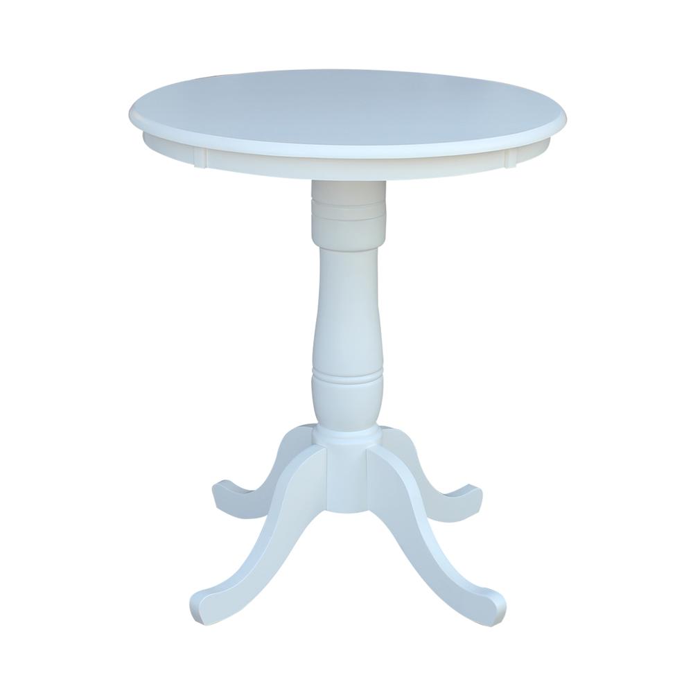 30" Round Top Pedestal Table - 34.9"H, White. Picture 13
