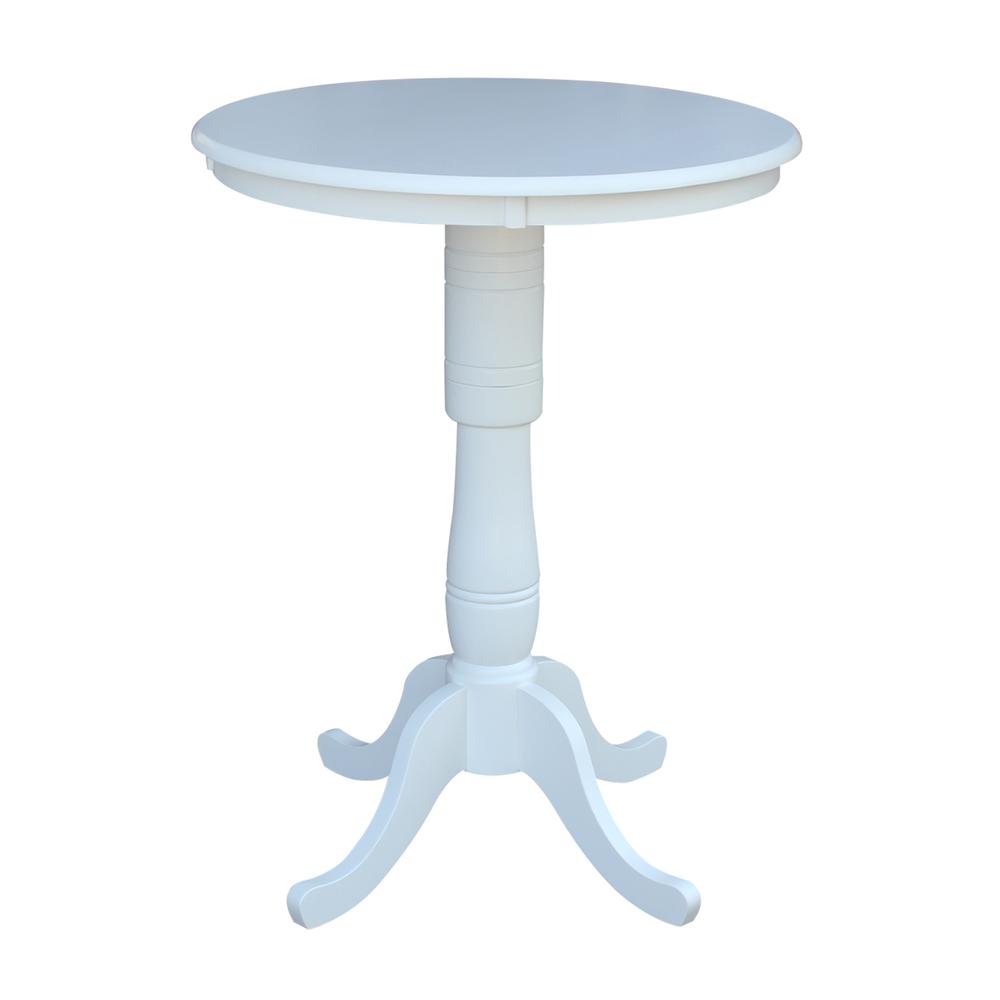 30" Round Top Pedestal Table - 34.9"H, White. Picture 12