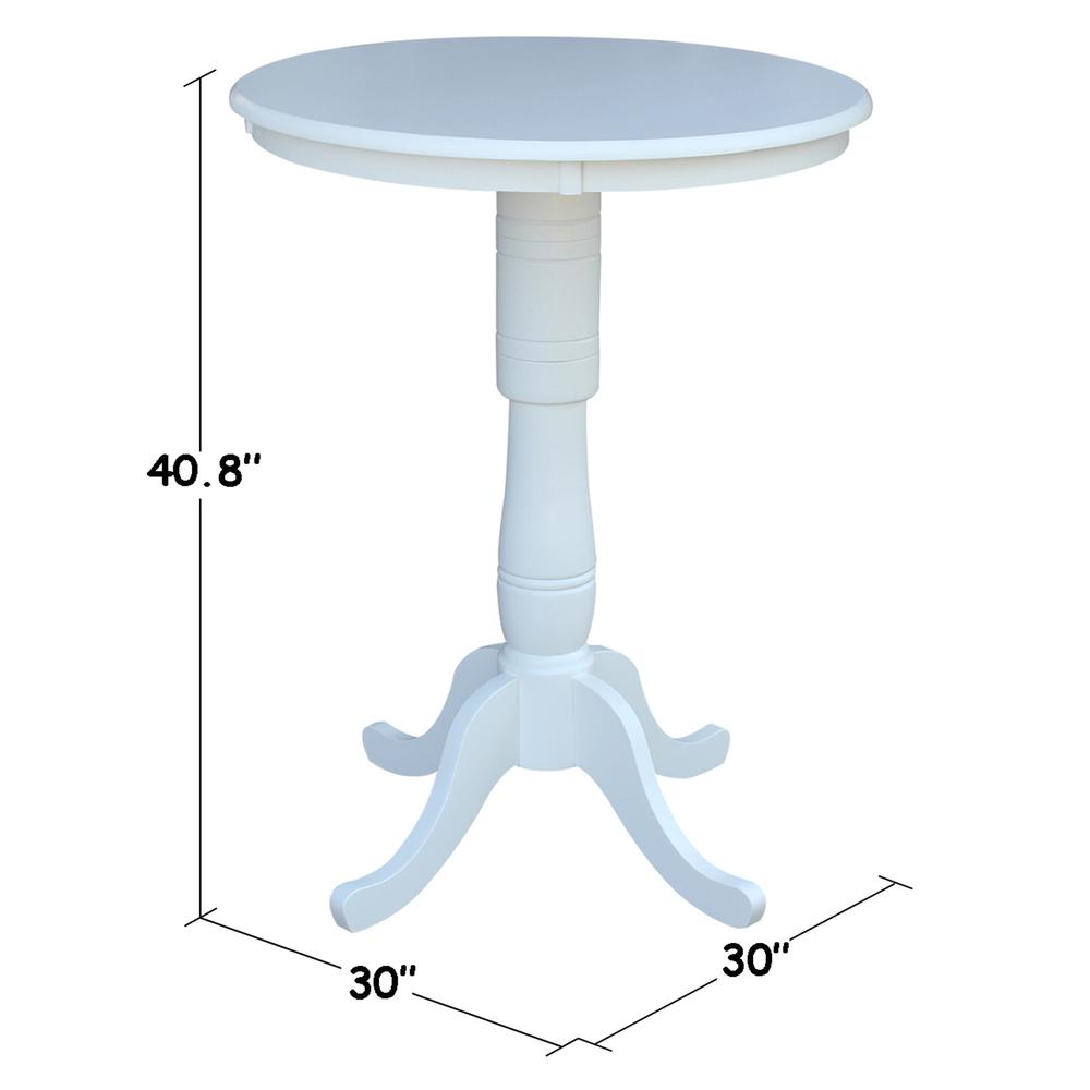 30" Round Top Pedestal Table - 34.9"H, White. Picture 8