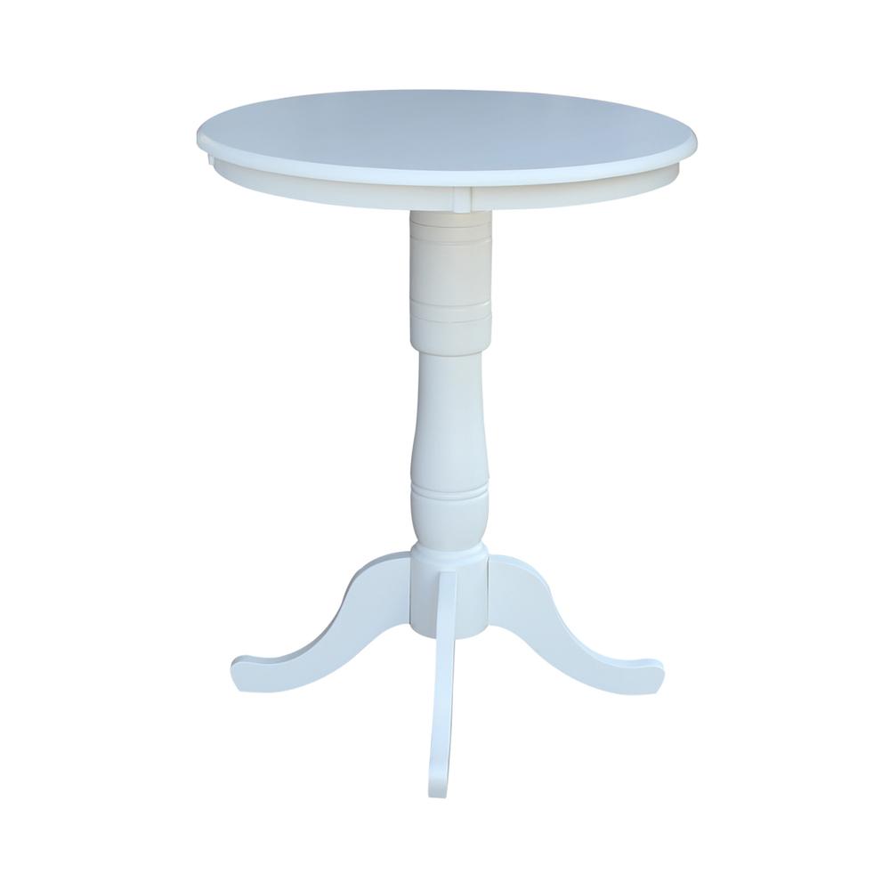 30" Round Top Pedestal Table - 34.9"H, White. Picture 10