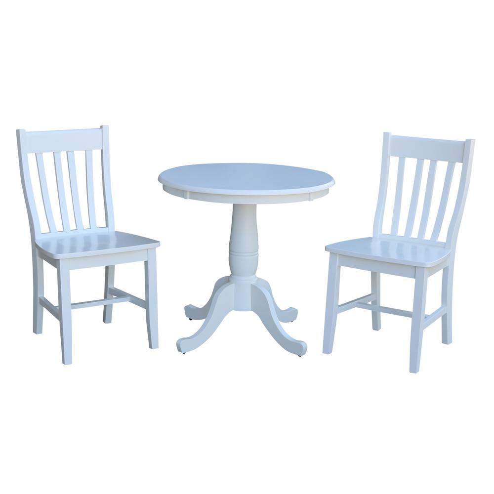 30" Round Top Pedestal Table - With 2 C08-61 Chairs. Picture 1