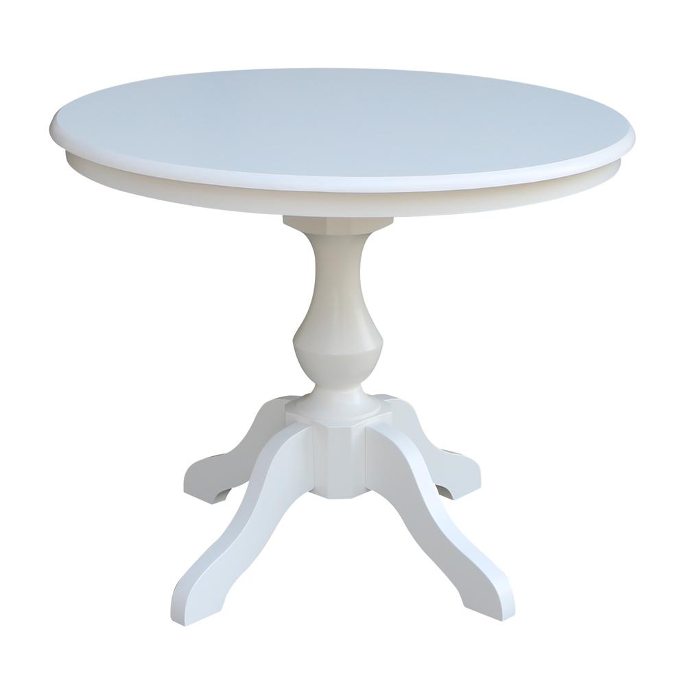 36" Round Top Pedestal Table - 28.9"H, White. Picture 9