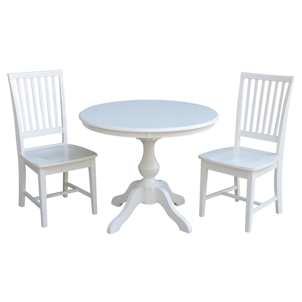 36" Round Top Pedestal Table - 28.9"H, White. Picture 7