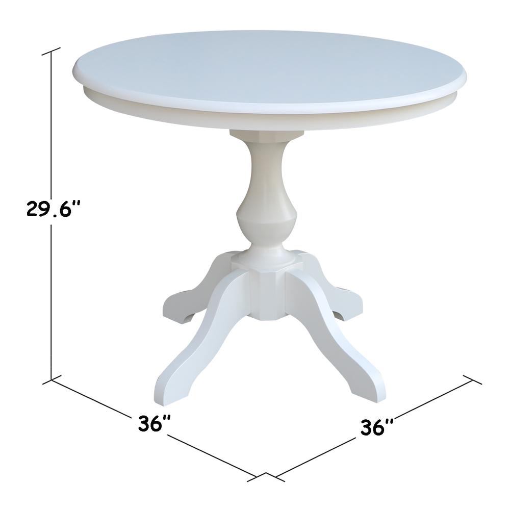 36" Round Top Pedestal Table - 28.9"H, White. Picture 1