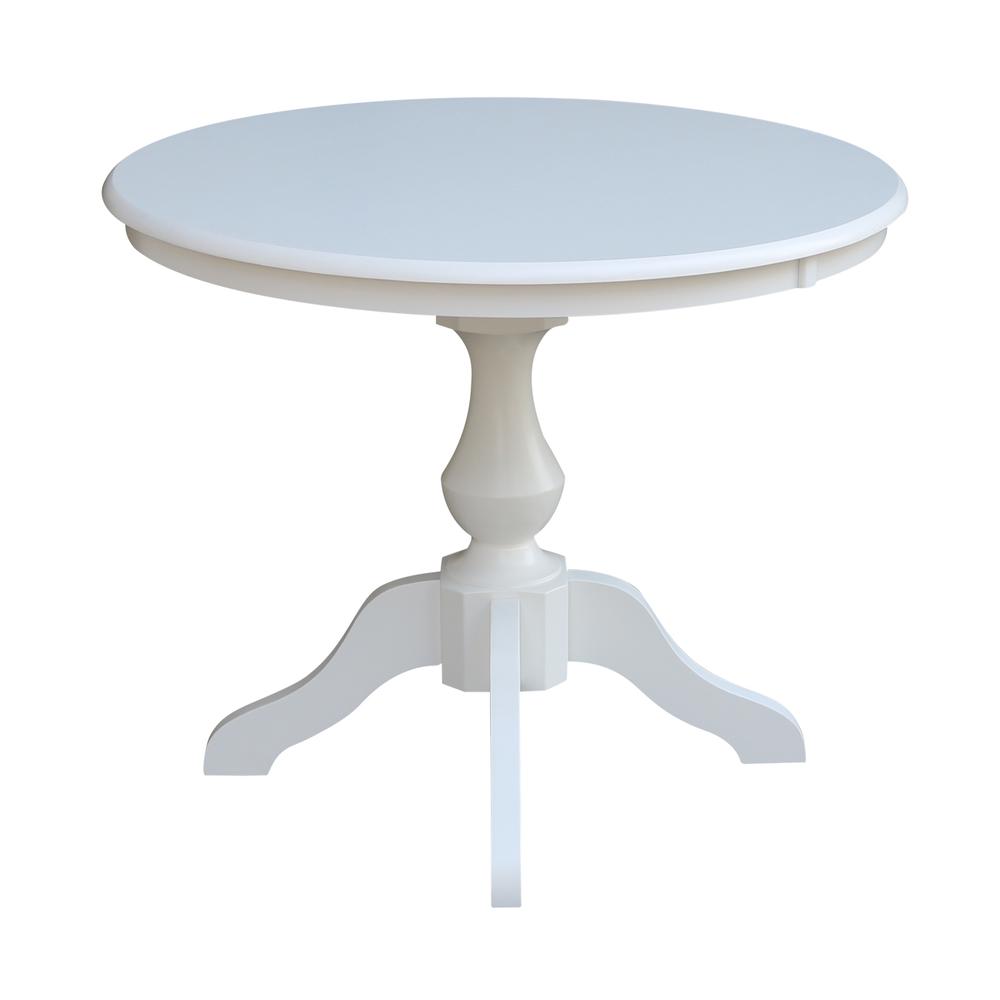 36" Round Top Pedestal Table - 28.9"H, White. Picture 2