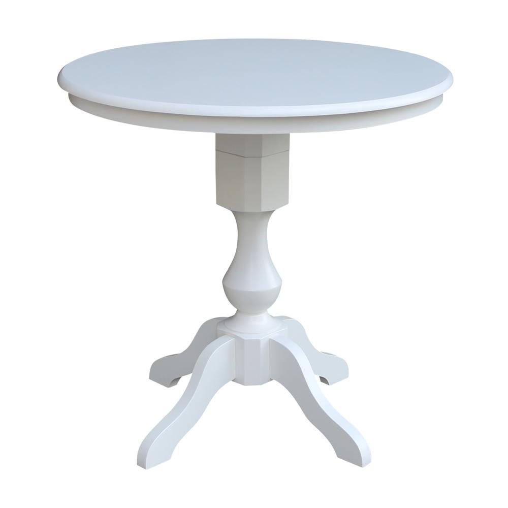 36" Round Top Pedestal Table - 34.9"H, White. Picture 11