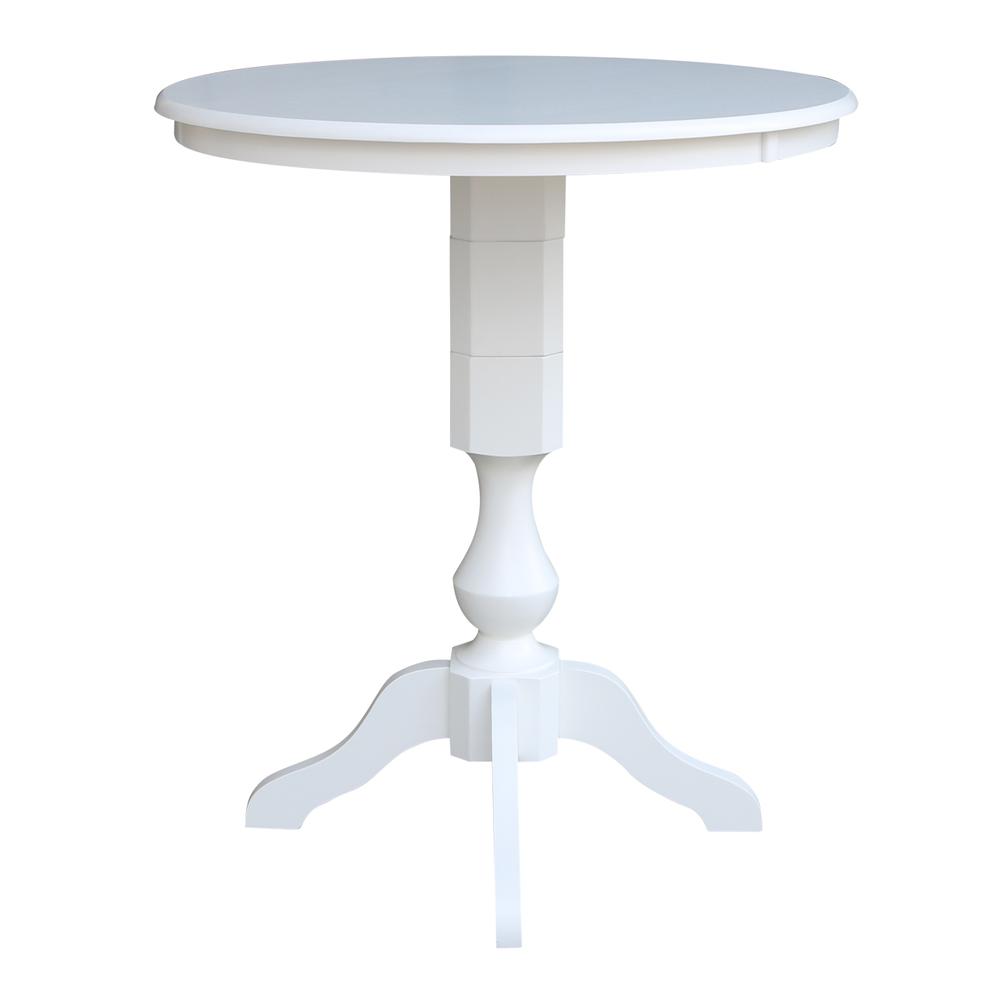 36" Round Top Pedestal Table - 34.9"H, White. Picture 5