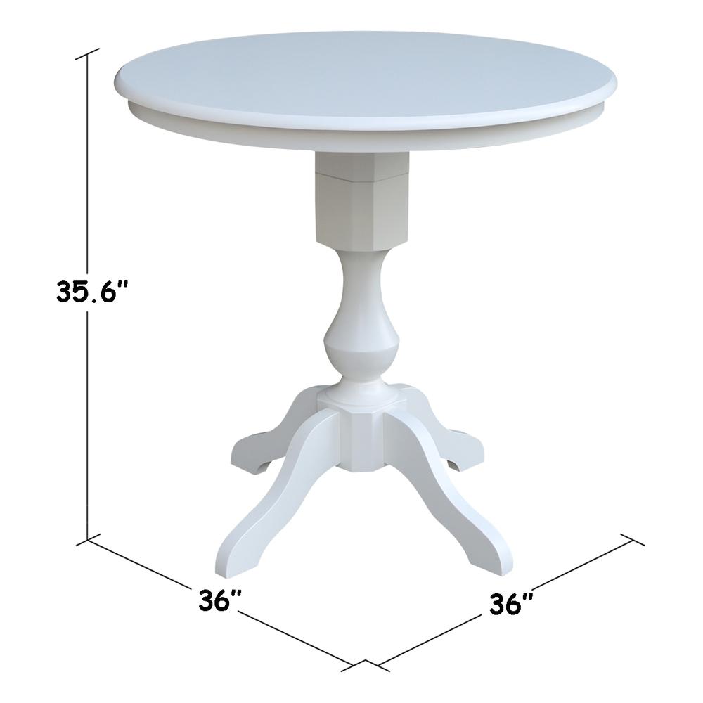 36" Round Top Pedestal Table - 34.9"H, White. Picture 1