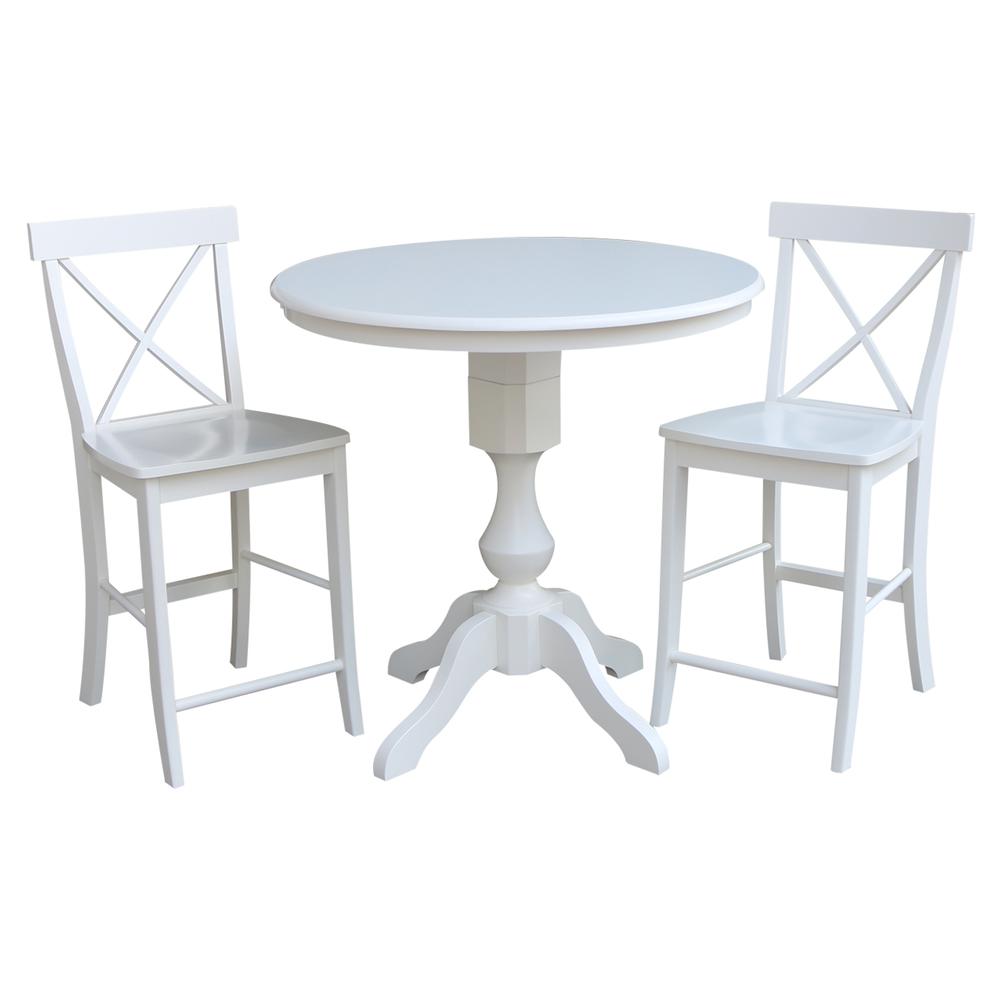 36" Round Top Pedestal Table - 34.9"H, White. Picture 9