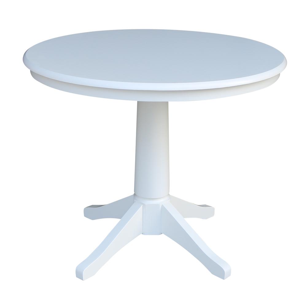 36" Round Top Pedestal Table - 28.9"H, White. Picture 16